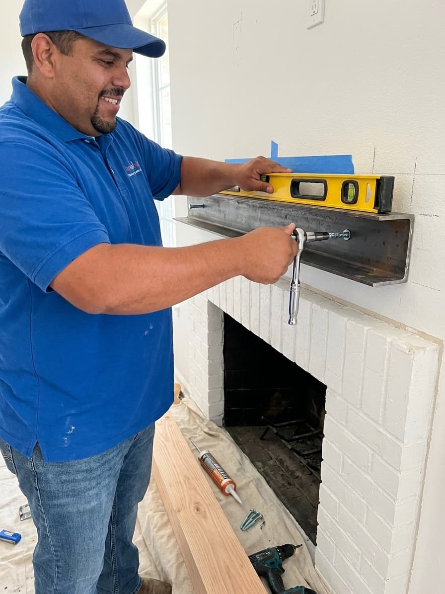 How to Install a Floating Wood Mantel